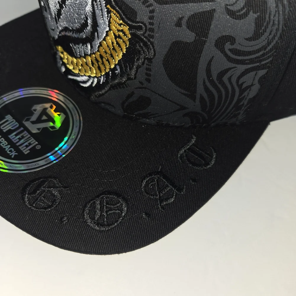 The GOAT Top Level Men's Snapback Hat One Size Black Embroidered Logo New